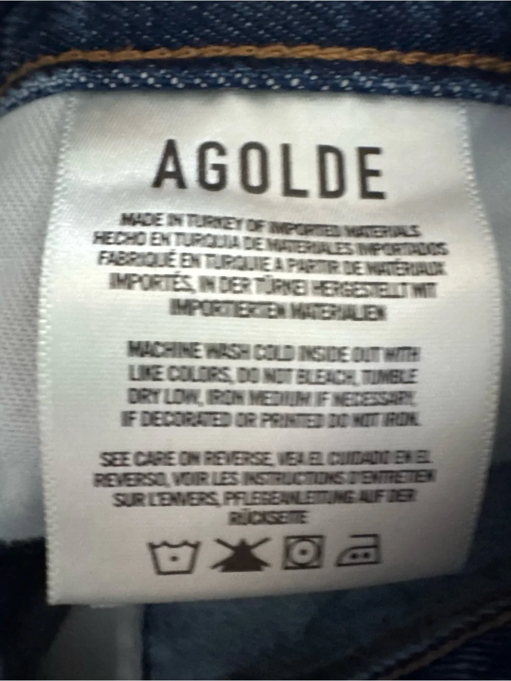 AGOLDE Parker Long Denim Shorts Women’s Size 26 High Rise Button Fly Medium dark